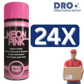 24X - Paint Factory Fluorescent Neon Pink Spray Paint 200ml